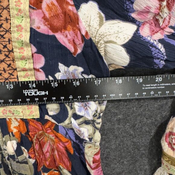 Anthropologie RD + Koko Blouse Women's Small Black Floral Peasant Emboridered - Picture 4 of 8